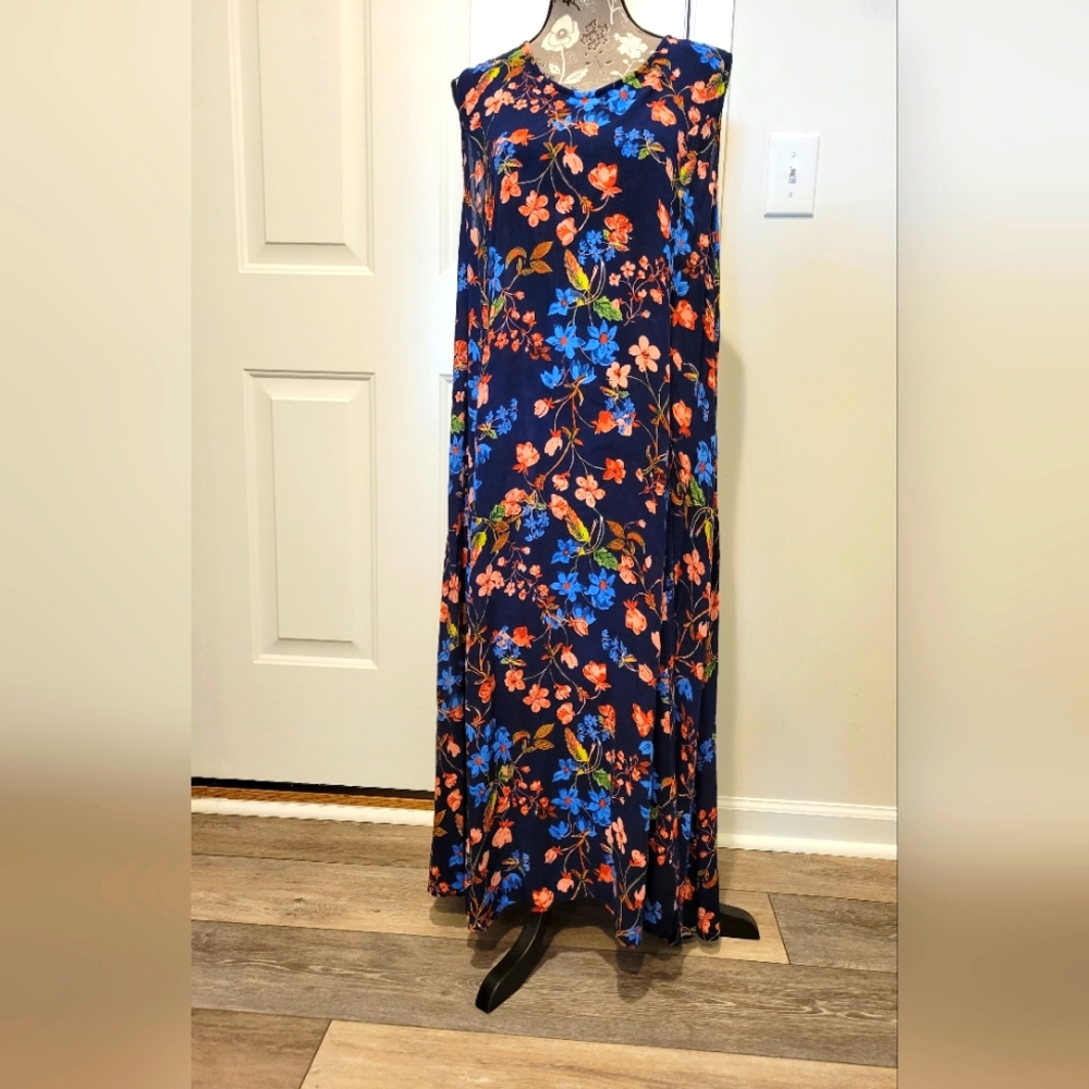 Woman Within Sleeveless Crinkle A-Line Dress